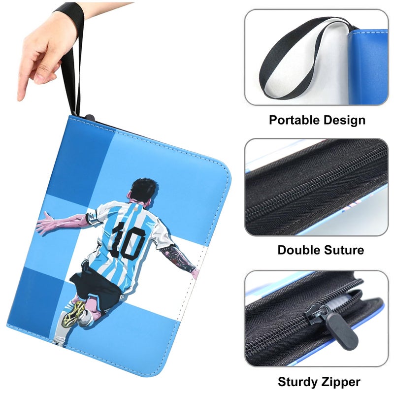 WTVIDAS 400 Pockets Soccer Card Binder for Soccer Trading Cards 2025-2026 Portable Waterproof Storage Bag with Removable Sleeves for Sports TCG Cards Collectors - Image 4